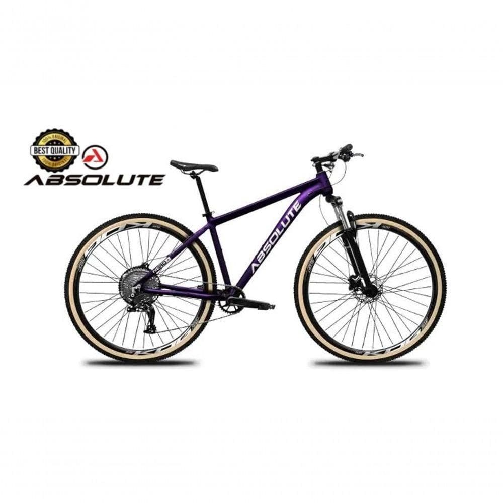 Bike Aro 29 Nero 5 Peças Inteira Absolute 12v Hollowtech Garfo Trava Remota Pneu Faixa Freio Hidráulico. Roxo Tam.15