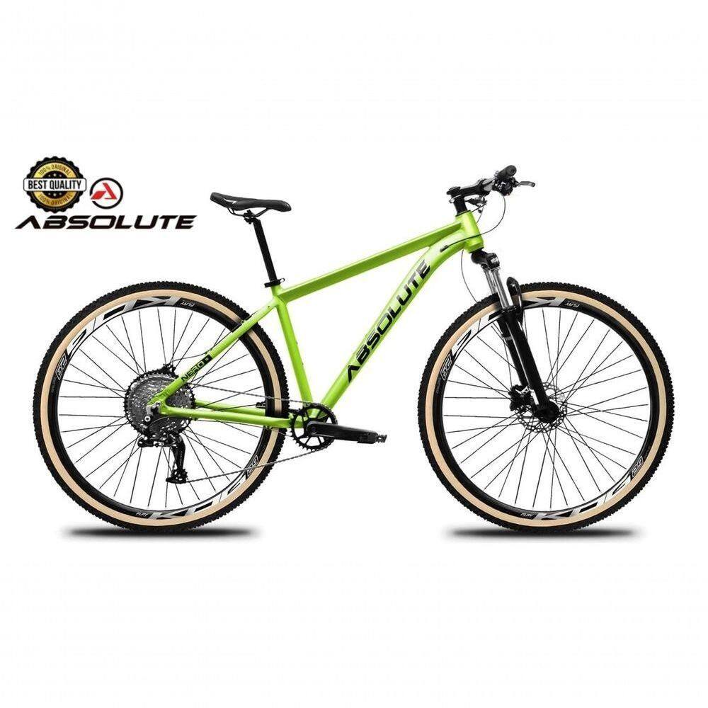 Bike Aro 29 Nero 5 Peças Inteira Absolute 12v Hollowtech Garfo Trava Remota Pneu Faixa Freio Hidráulico. Verde Tam.15