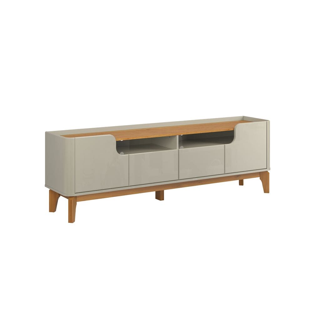 Rack Estante Flip 1.6  4 Portas Para Tvs até 60 Polegadas Off White com Cinamomo