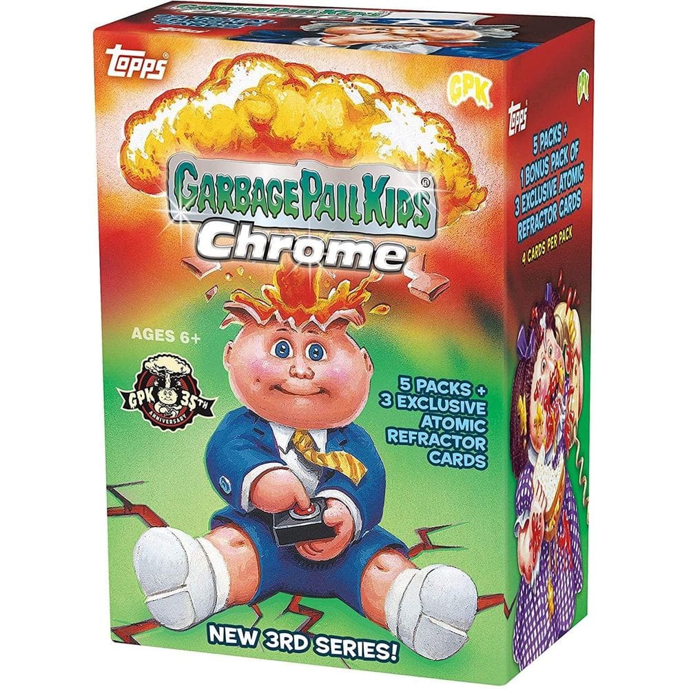 Cartão colecionável Topps 2020 GPK Chrome 3rd Series Blaster Box
