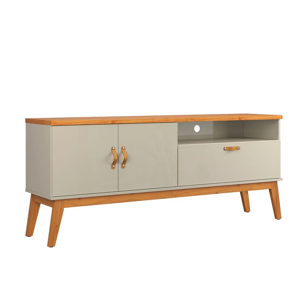 Rack Estante Sirius 1.6 3 Portas Portas Para TV Até 60 Polegadas Off White com Cinamomo