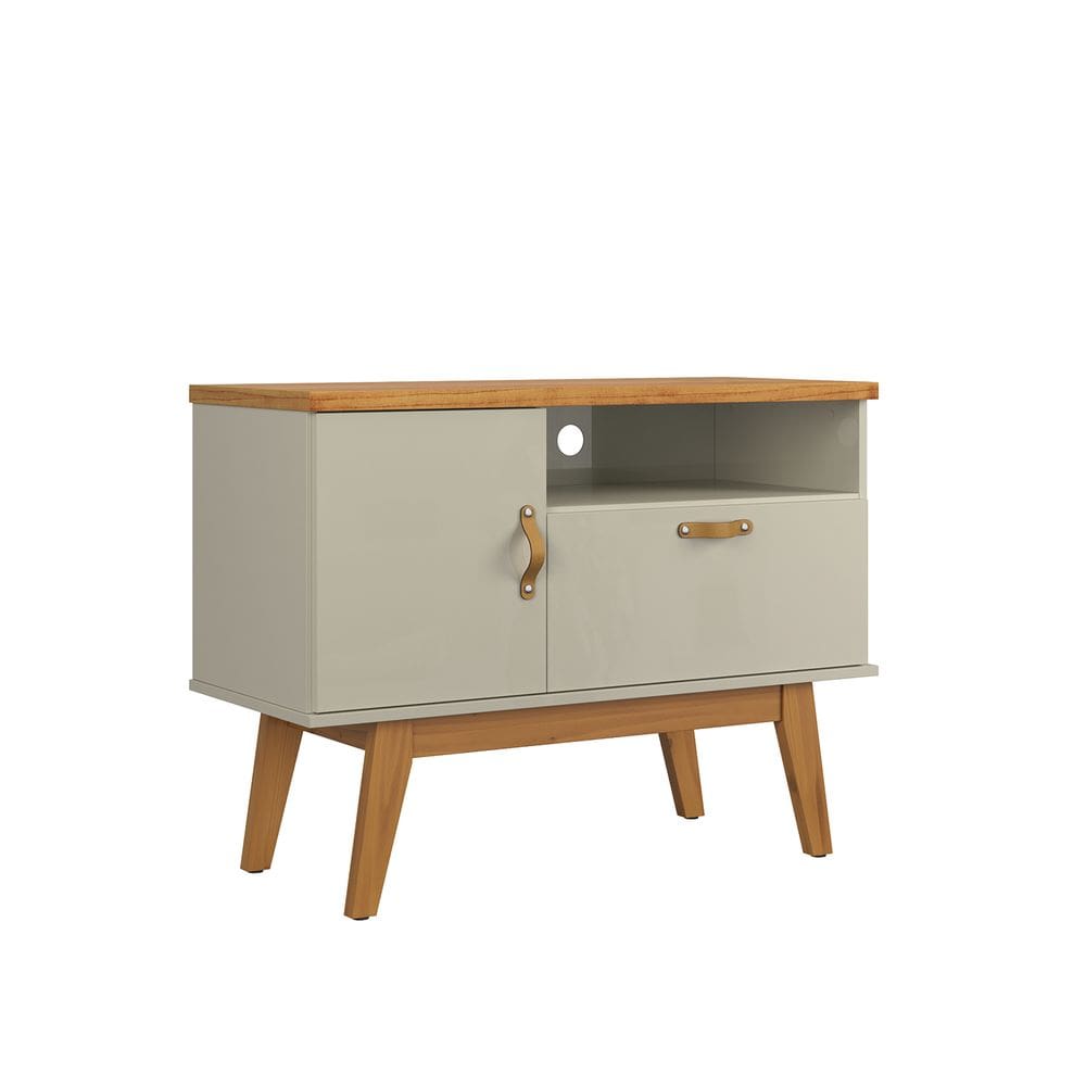 Rack Sirius 0.9 2 Portas Portas Para TV Até 32 Polegadas Off White com cinamomo