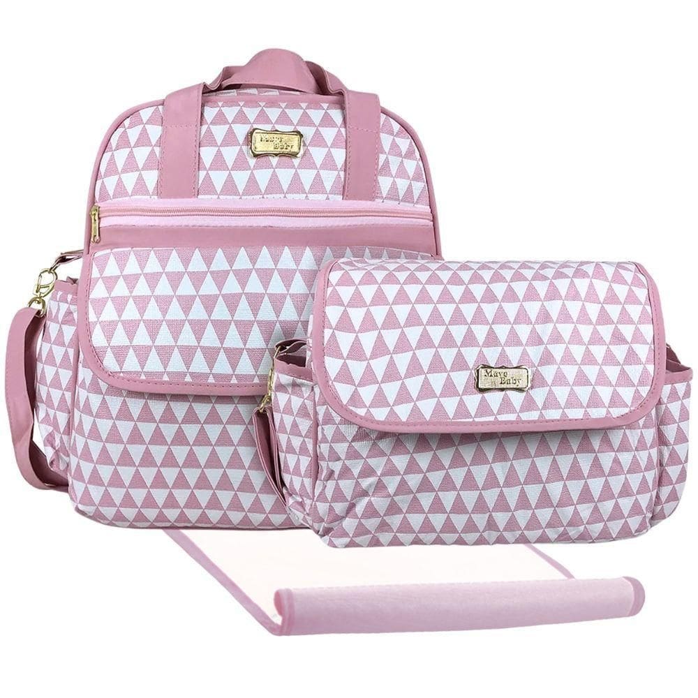 Kit Mochila E Bolsas Maternidade Prima Baby Rosa