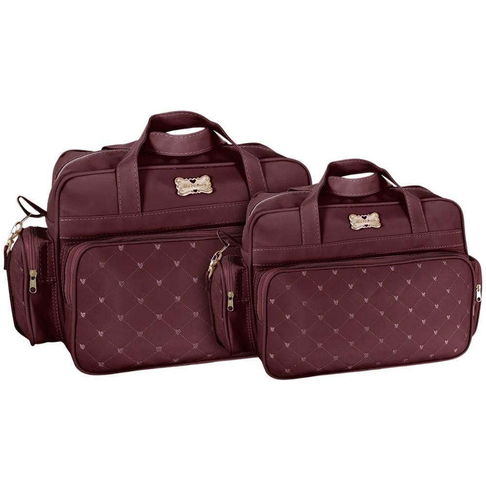 Kit Bolsas Maternidade Baby Classic Lux Vinho