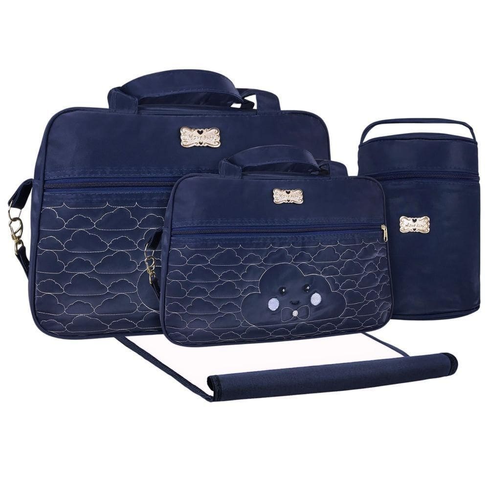 Kit Bolsas Maternidade Nuvem Class Baby Azul Marinho