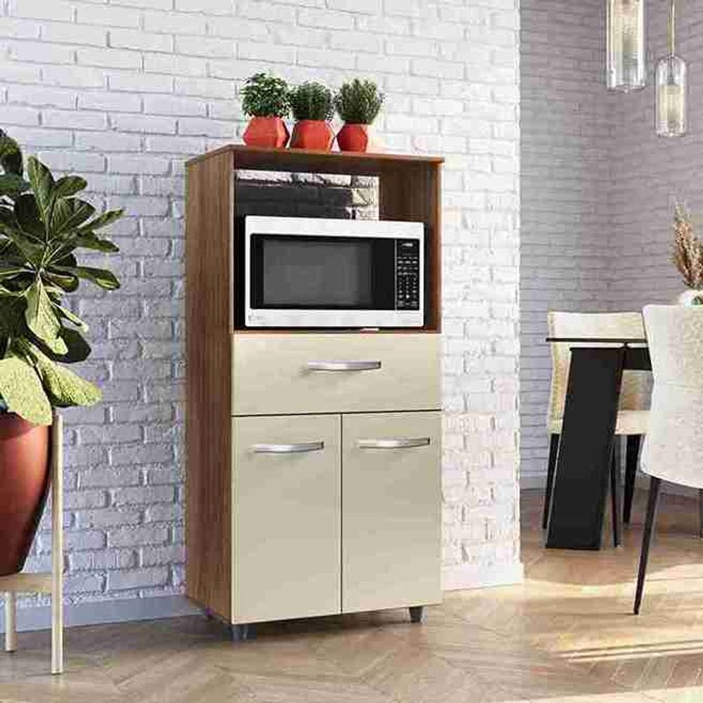 Balcão Multiuso Luna Com Nicho Para Microondas E Forno