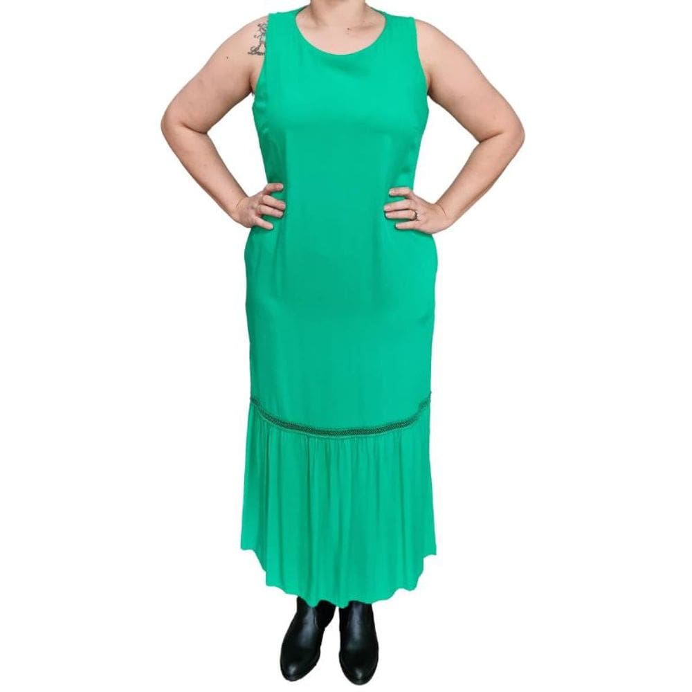 Vestido Feminino R&C Alça Midi 100% Viscose