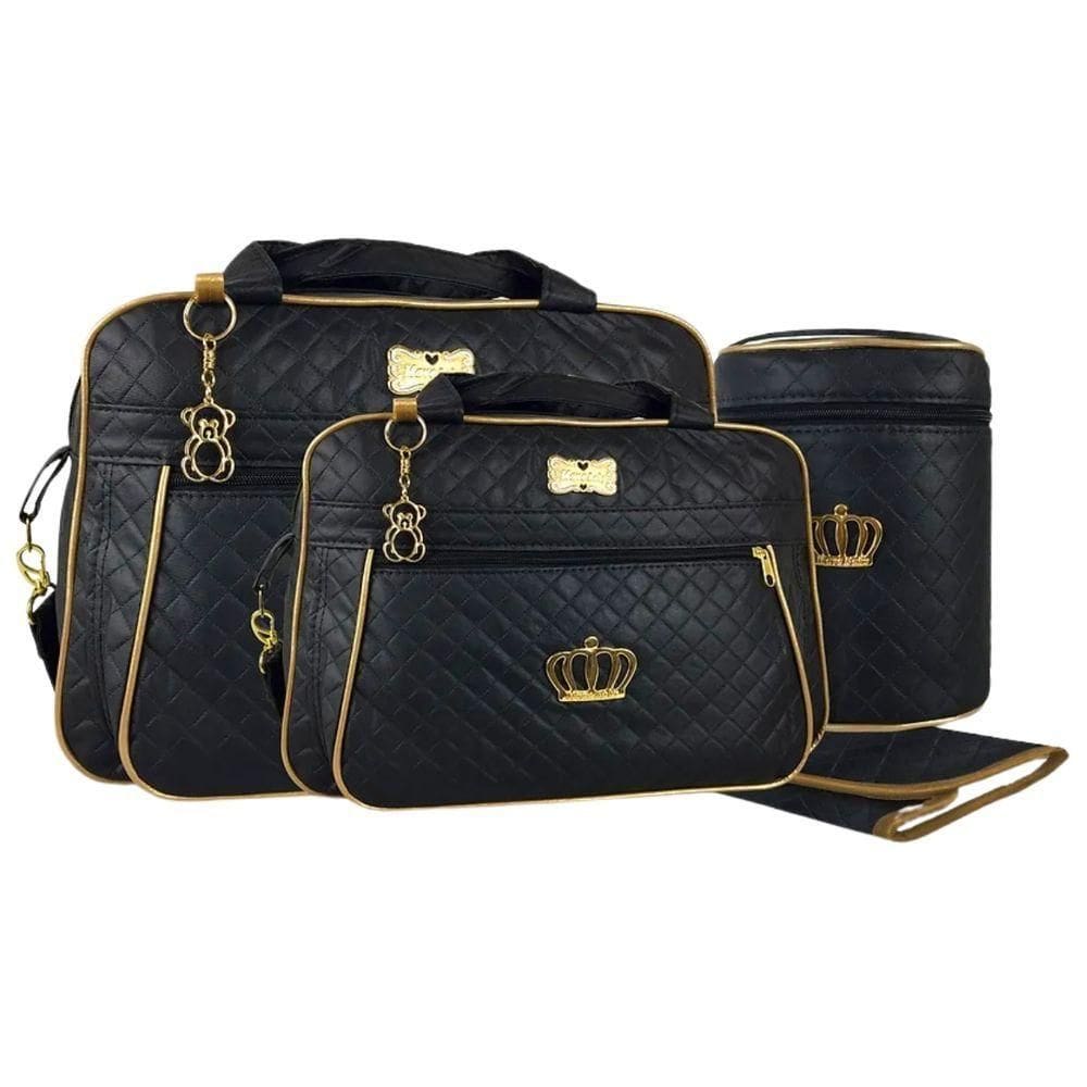 Kit Bolsas Maternidade Royal Baby Completo Preto