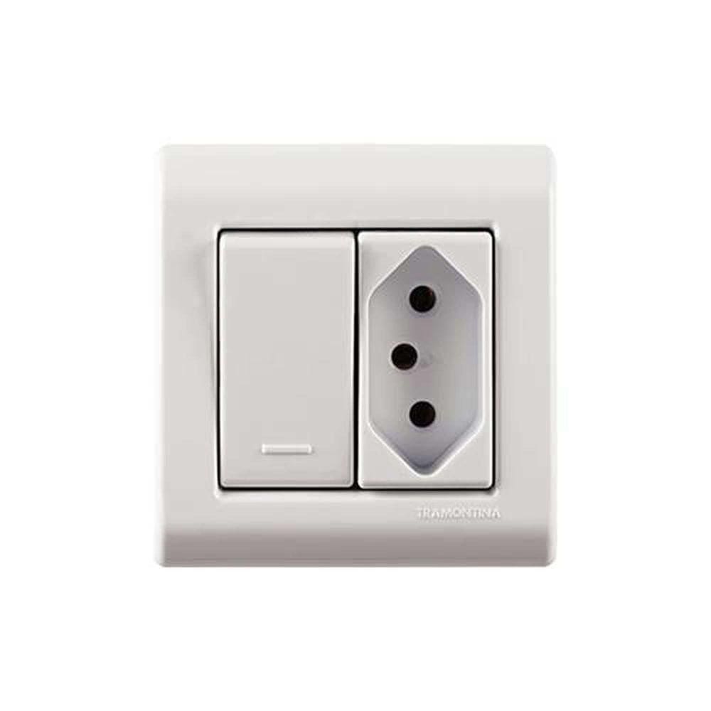 Interruptor Simples + Tomada 20a Tramontina Lizflex - Conjunto Elétrico