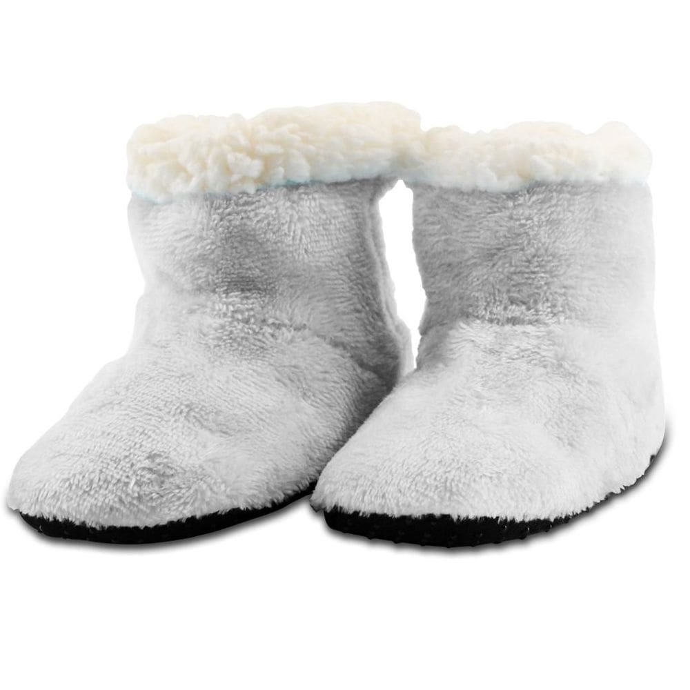 Pantufa Infantil Bebe Cinza Claro Peluciada com fecho aderente