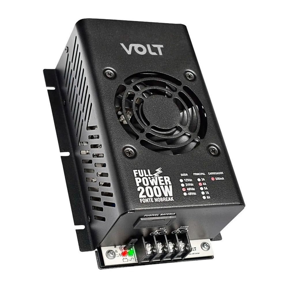Fonte Nobreak Full Power 200W, 24Vdc/7A, Bivolt 110-220Vac, Saída Estabilizada, Sistema Online - Volt