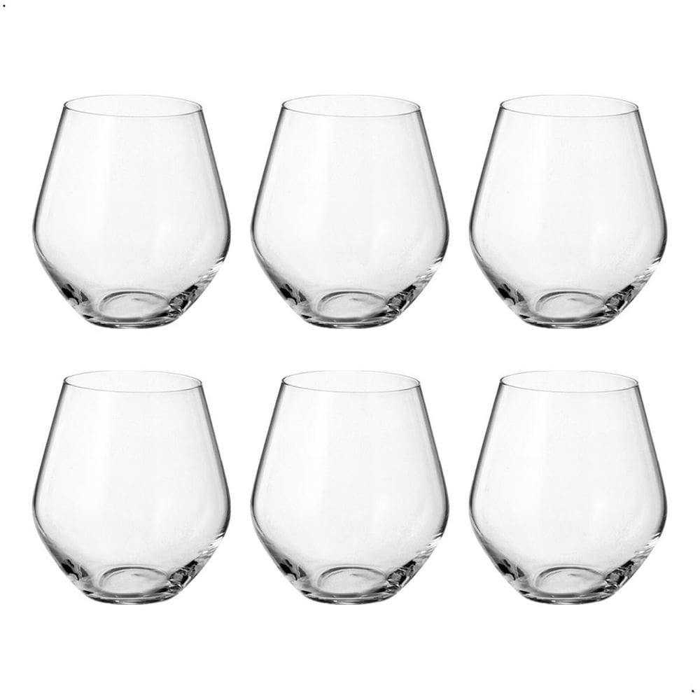 Jogo Com 6 Copos De Cristal Whisky 500 Ml Linha Grus Bohemia
