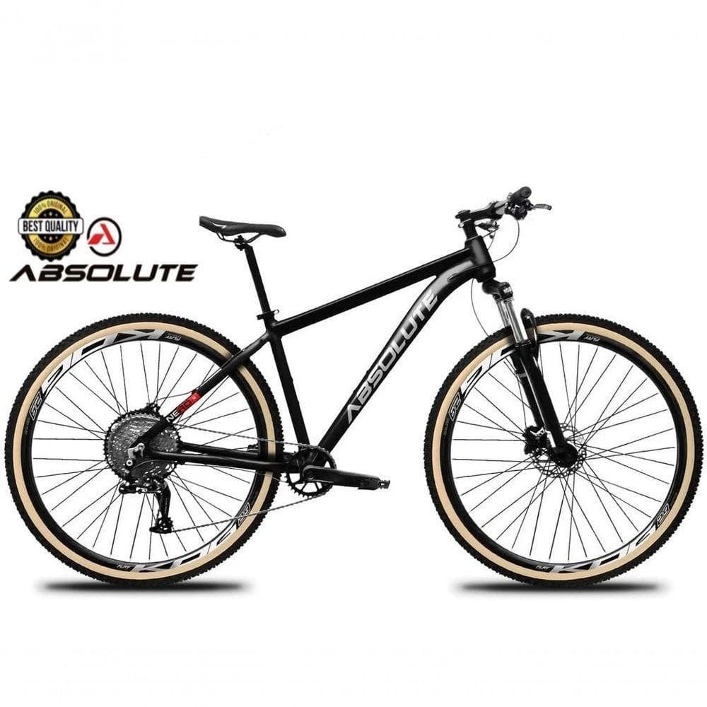 Bicicleta Aro 29 Nero 5 Peças Inteira Absolute 12v Garfo Trava Remota K7 Pneu Faixa Freio Hidráulico. Preto Tam.15