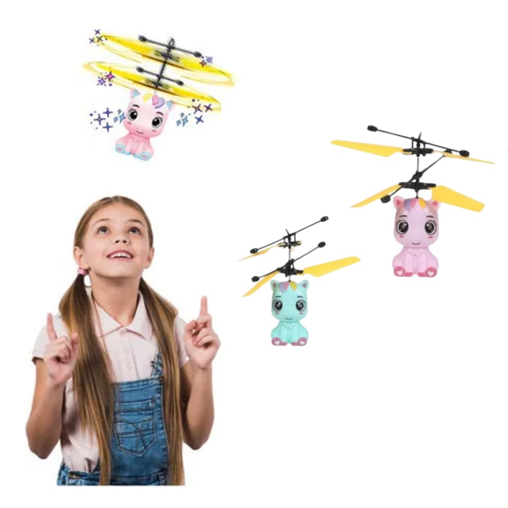 Brinquedo Que Voa Infantil Pônei com Sensor Drone Colorido