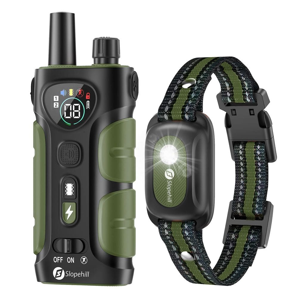 Coleira de treinamento para cães SLOPEHILL 4200FT Remote Waterproof Green
