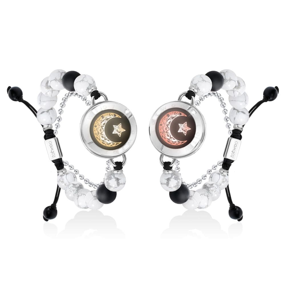 Pulseiras TOTWOO Long Distance Touch para casais com pedra