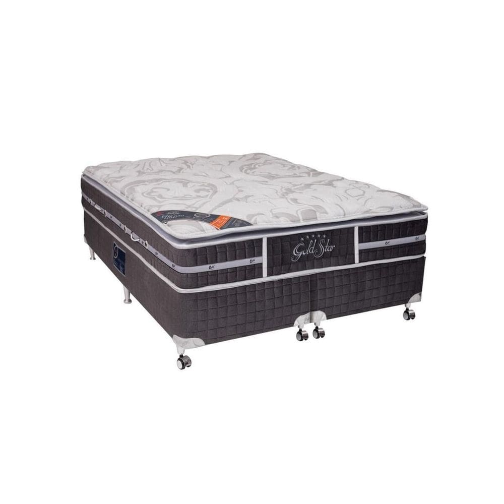 Cama Box Queen Castor Super Luxo Latex Slx One Face 158x198x57 + Box Castor