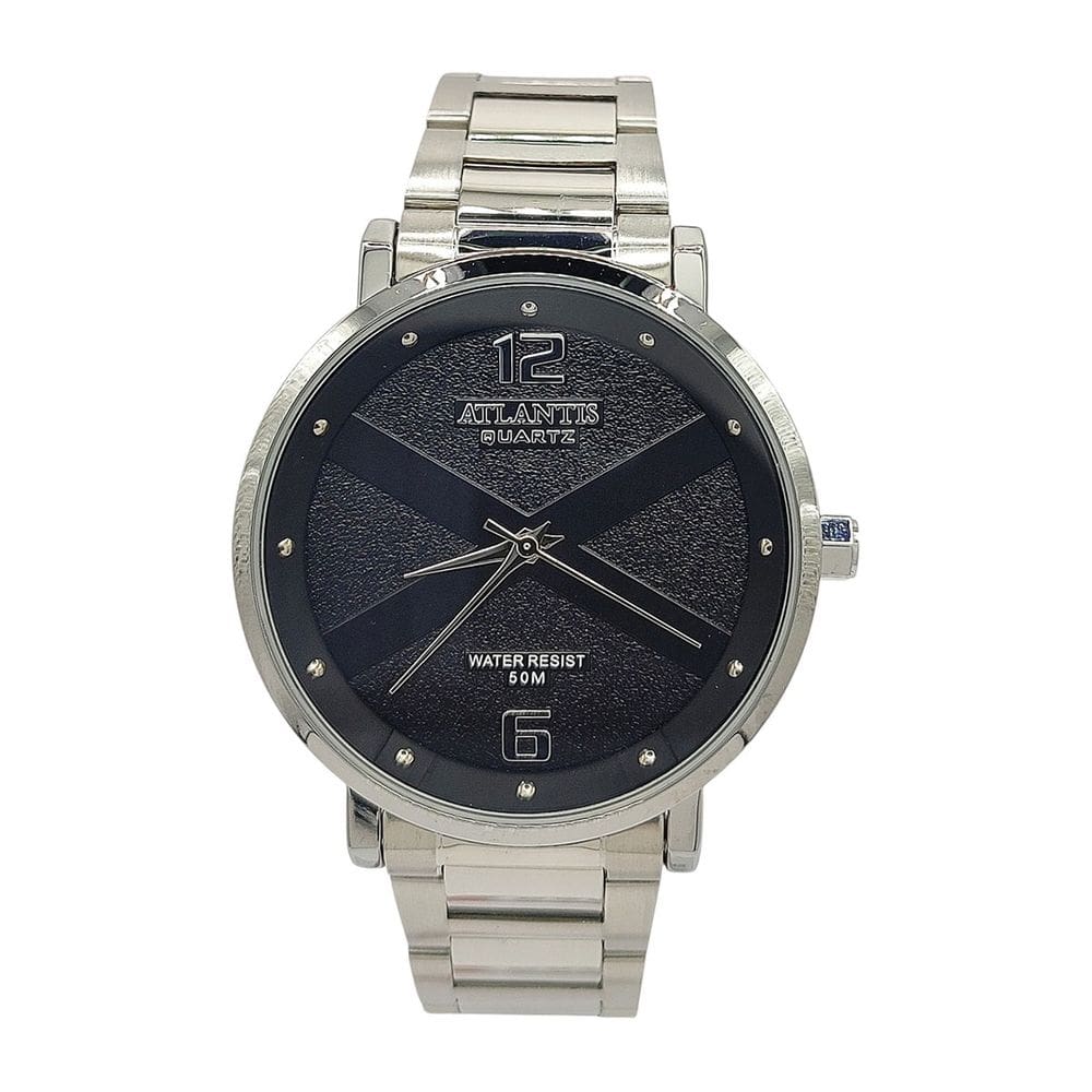 Relógio Atlantis autêntico X Prateado Resistente a Água 5atm