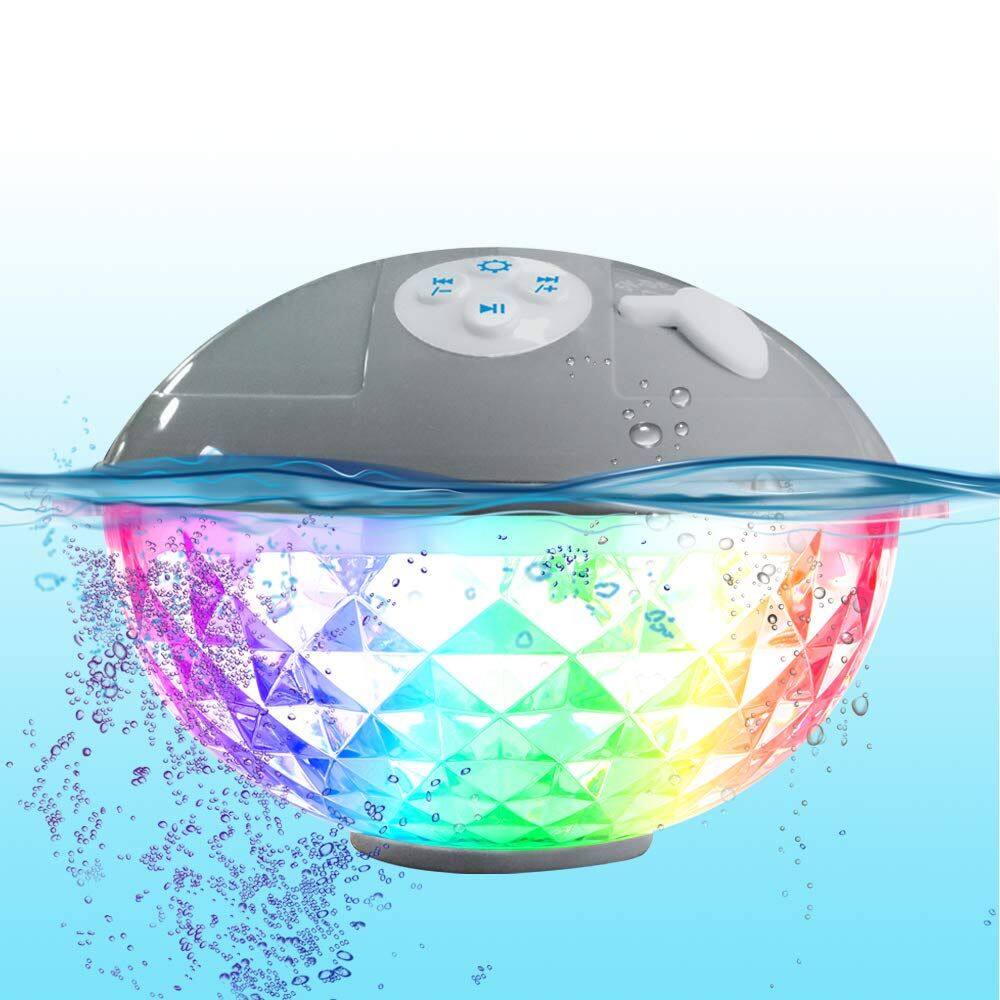 Alto-falante flutuante para piscina Blufree IP68 à prova d`água com luzes