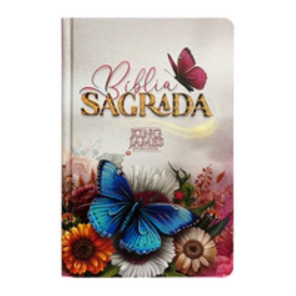 Bíblia slim KJA - flores e borboletas