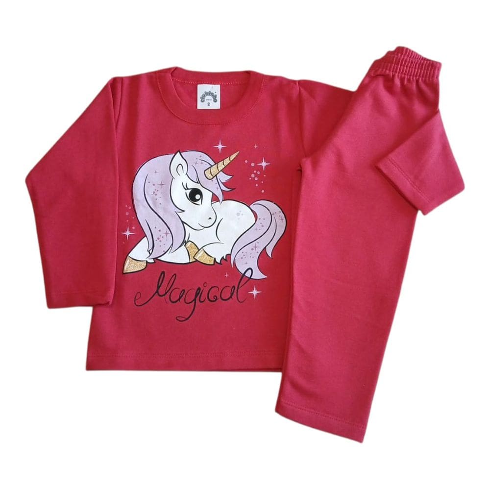 Conjunto Moletom Infantil Menina Vermelho - Clubinho