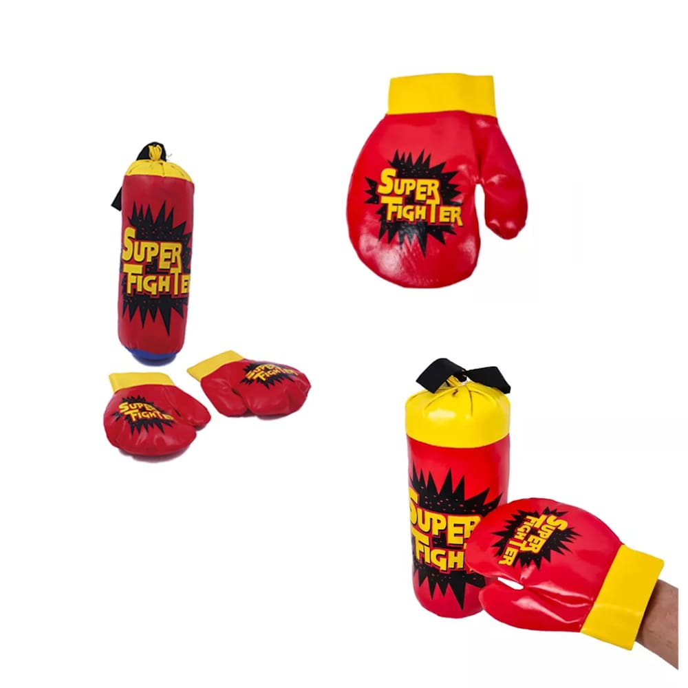 Brinquedo Saco de Pancada Infantil Luvas de Boxe Fighter