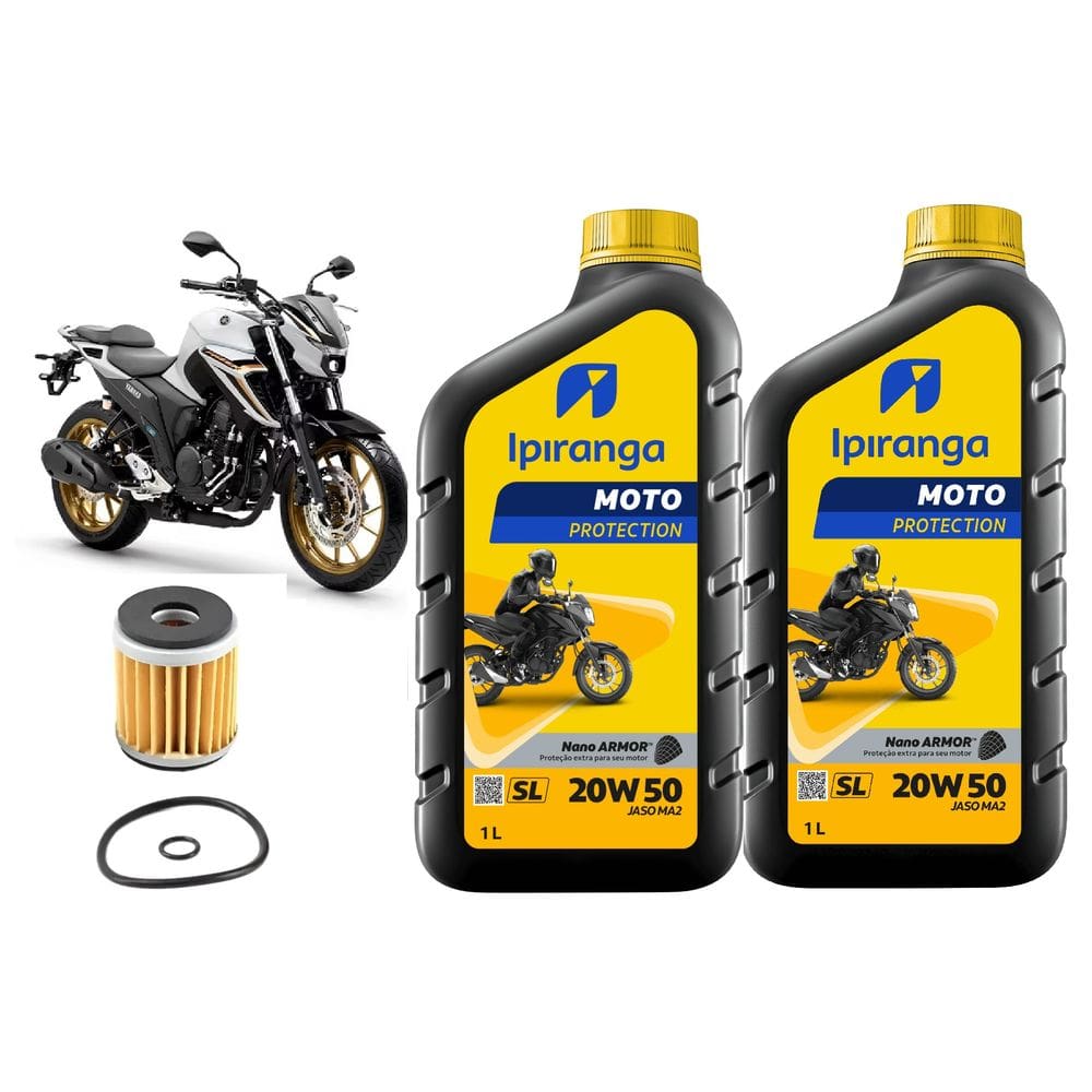 Kit Troca Oleo 2L IPIRANGA PROTECTION Mineral 20w50 + Filtro de Óleo Fazer Lander Teneré Xtz 250 CRYPTON Filtran