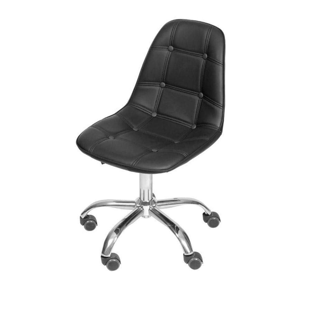 Cadeira Boxbit Dkr Eames Botonê Base Em Rodízio Preta