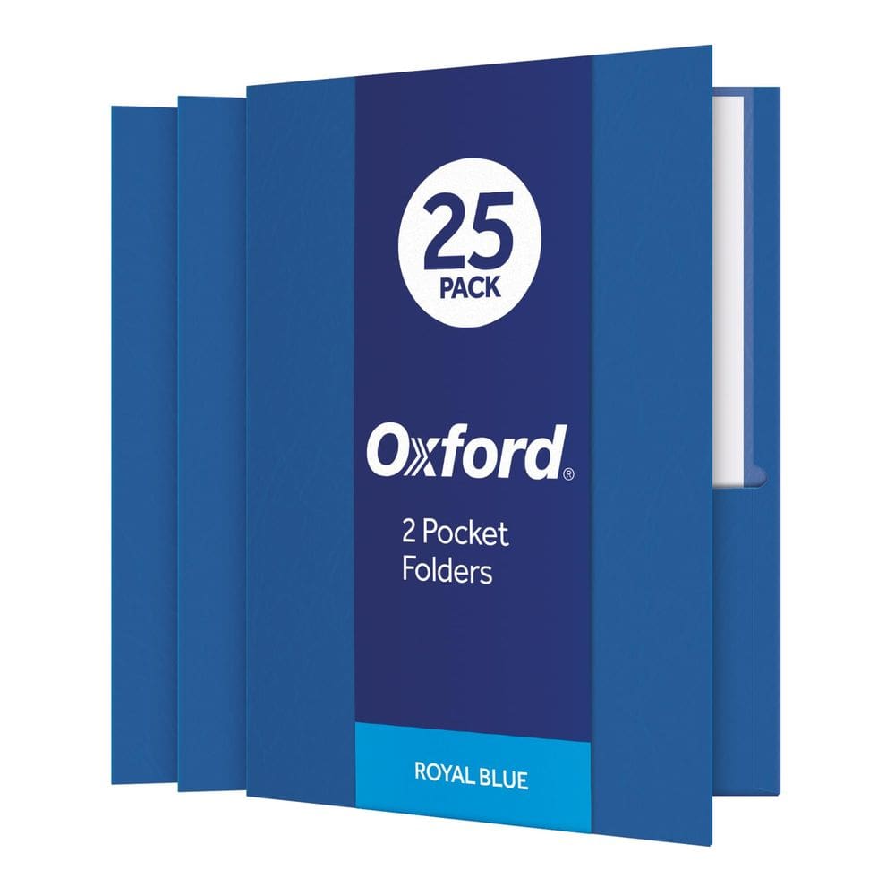 Pasta de papel texturizado Oxford Twin- A4 azul royal x25