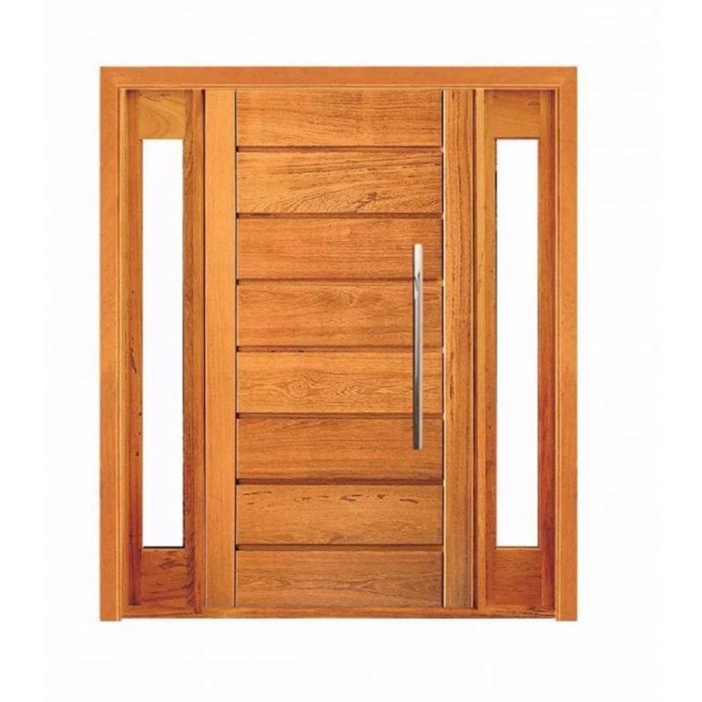 Porta Pivotante Horizontal com Visor Lateral Duplo - Madeira Maciça - Angelim