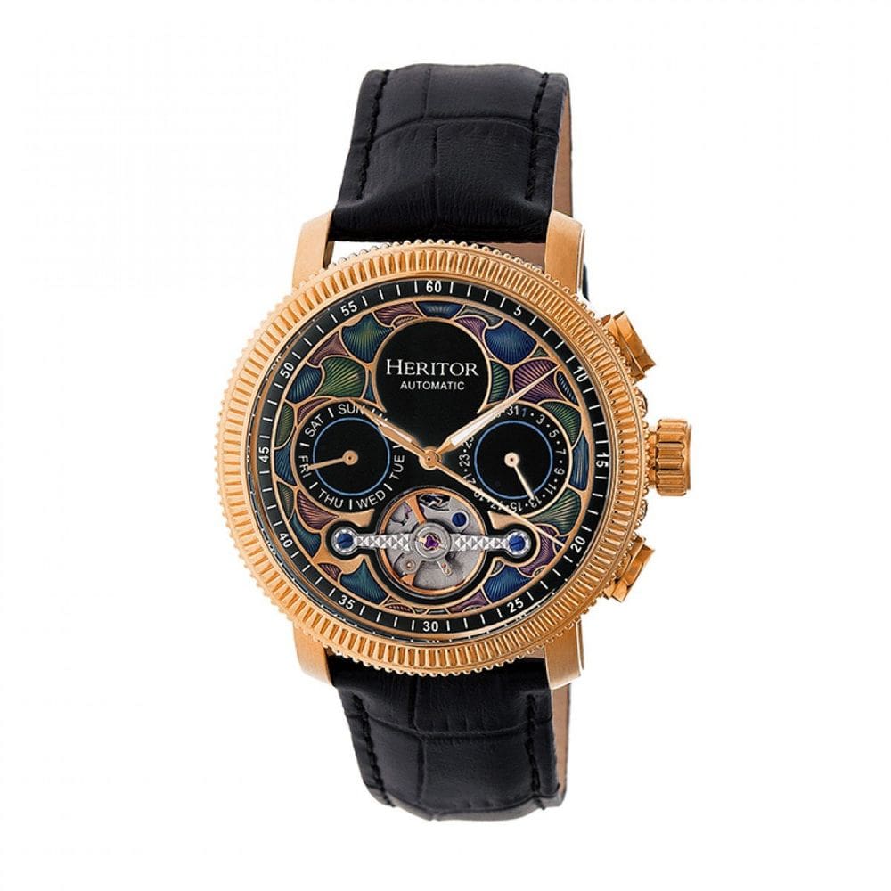 Relógio HERITOR HERHR3503 automático com pulseira de couro