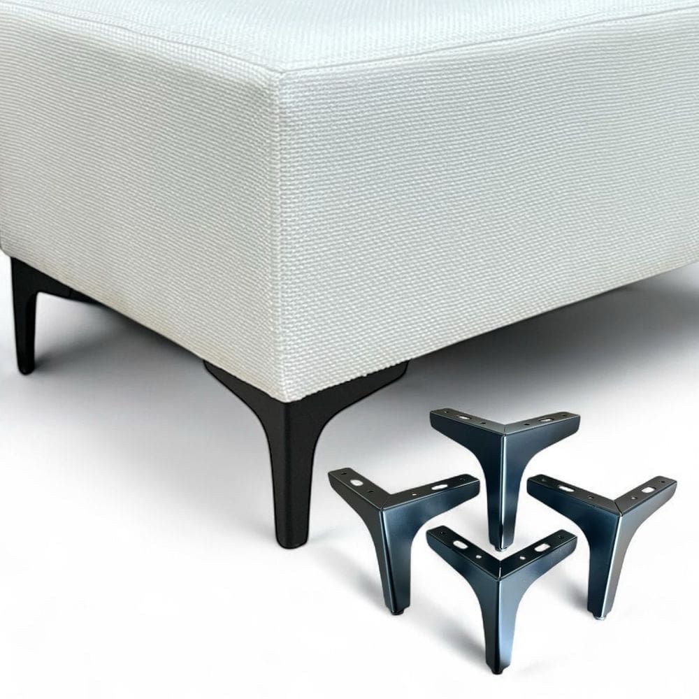 Pé Para Móvel Cantoneira Universal 13cm Ferro Preto Kit 4 