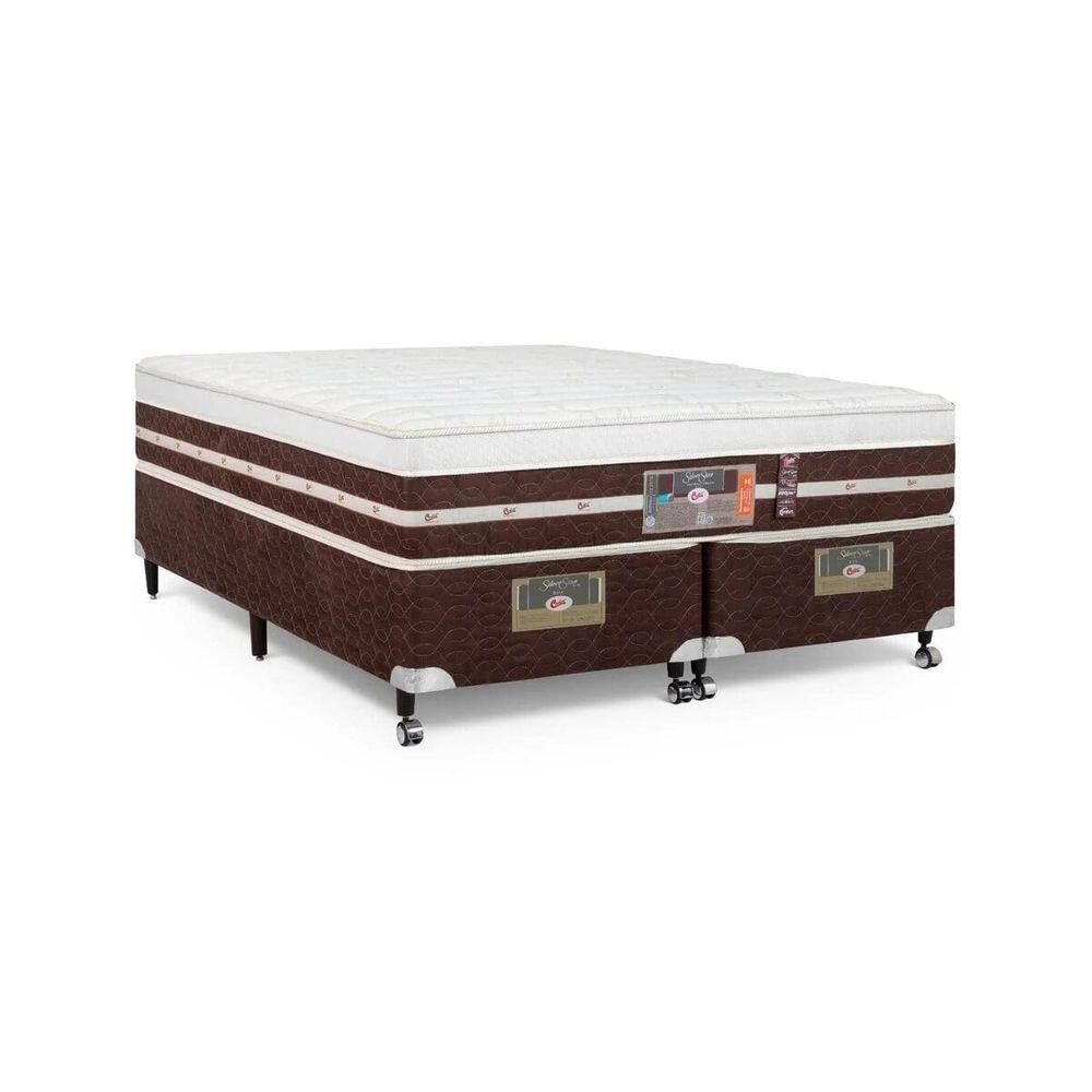 Cama Box Queen Castor Silver Star Air One Face  Hibrido 158x198x59 + Box Castor