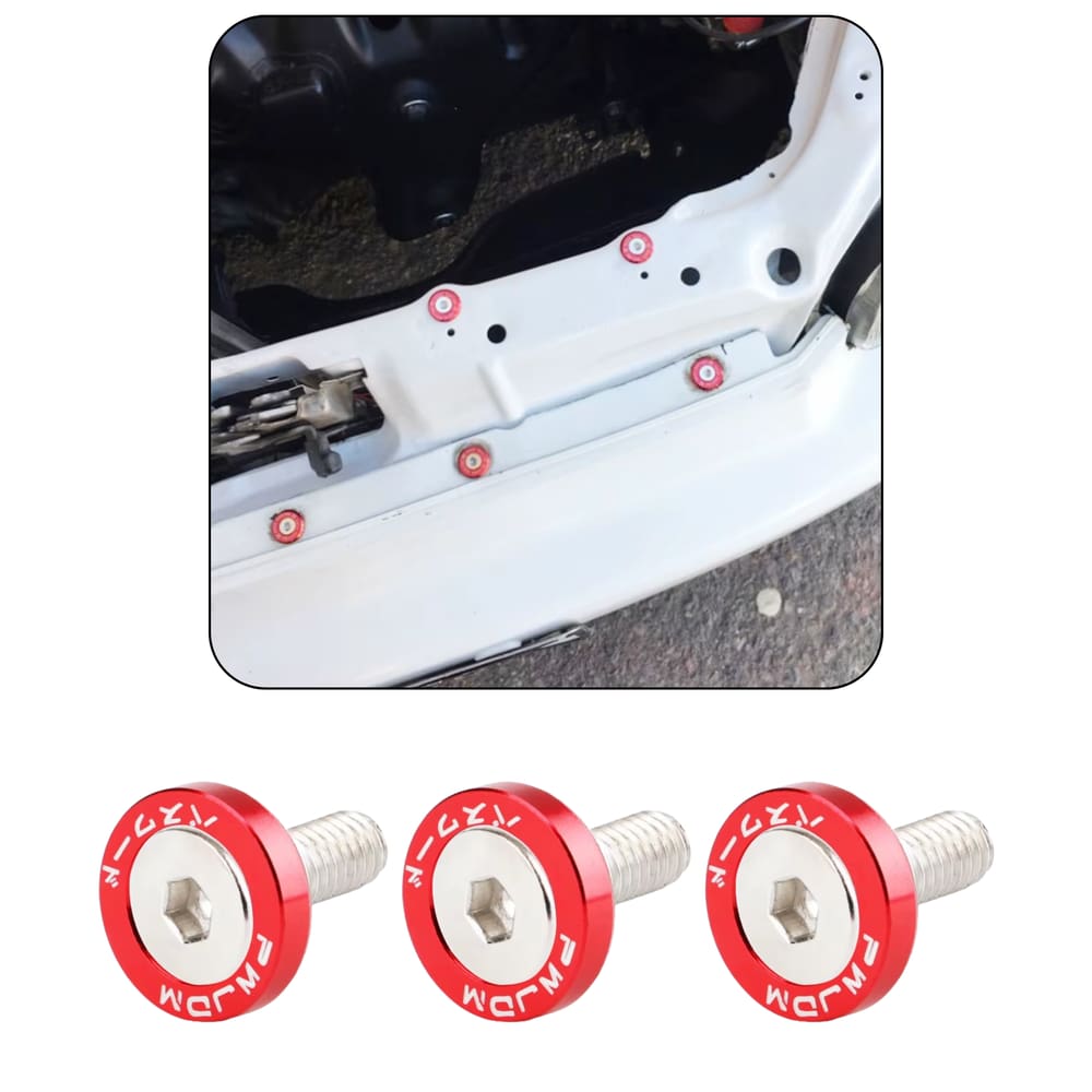 10 Und Parafuso Arruela Anodizada Vermelho M6 Moto Carro