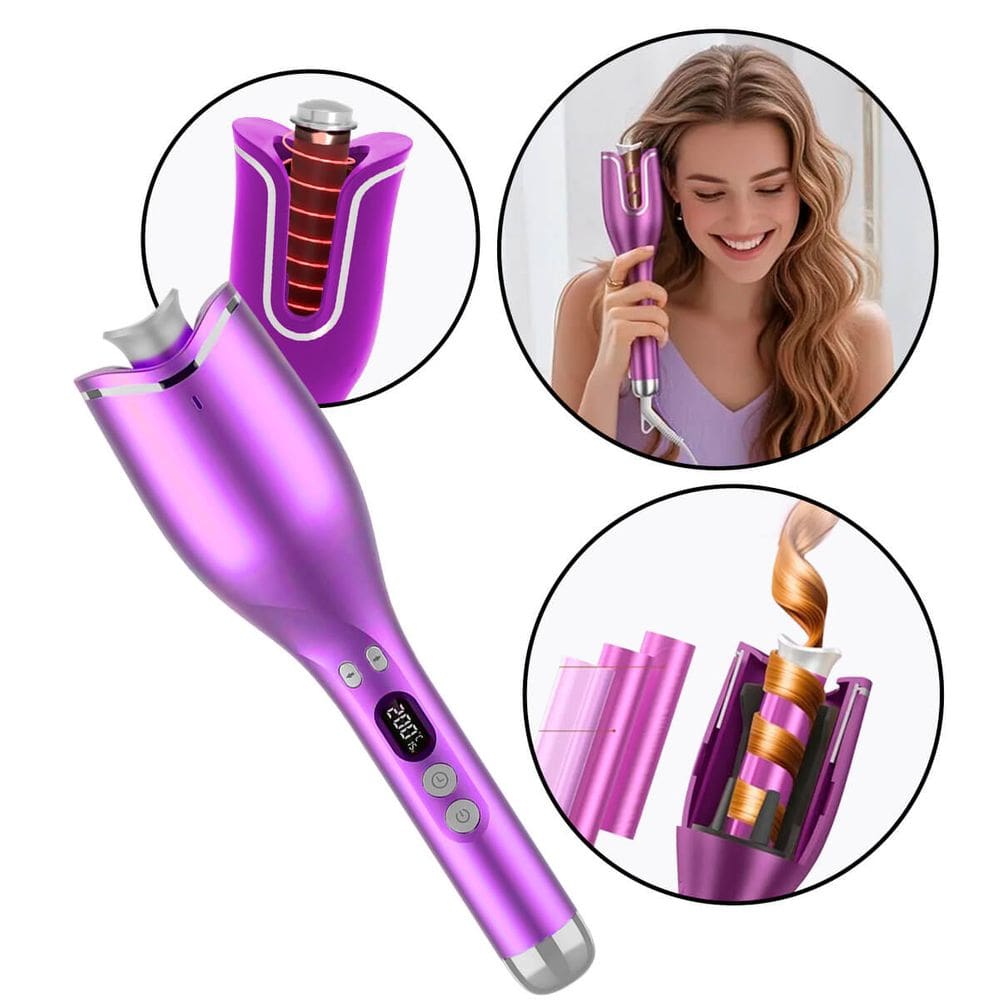Modelador de cachos rotativo com revestimento cerâmico, aquecimento rápido, bivolt automático, leve e ergonômico, ideal para uso prático no dia a dia