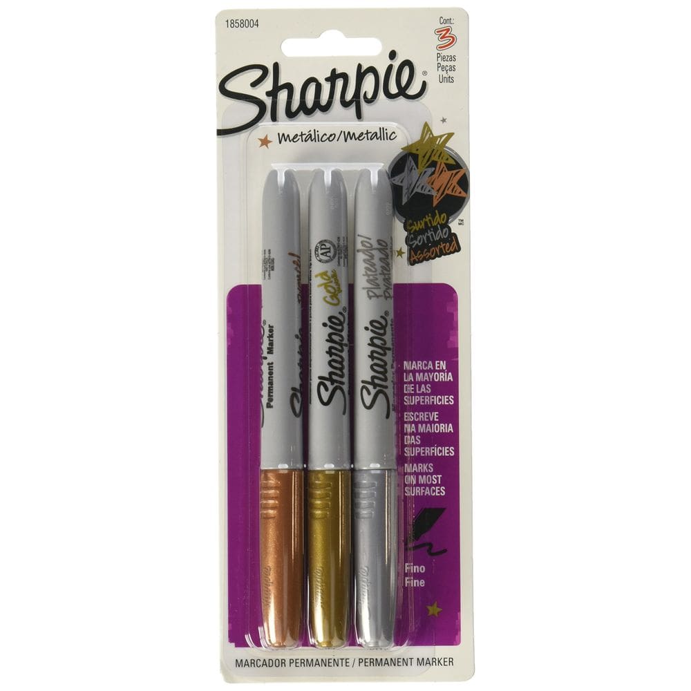 Marcador permanente Sharpie Metallic Fine Point 3 cores