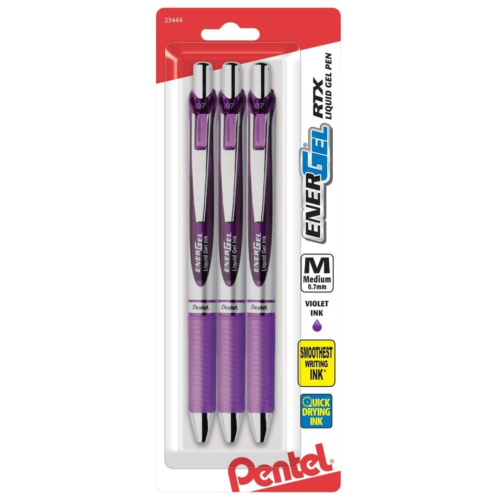 Canetas de gel Pentel Energel Deluxe RTX 0,7 mm de ponto médio x3