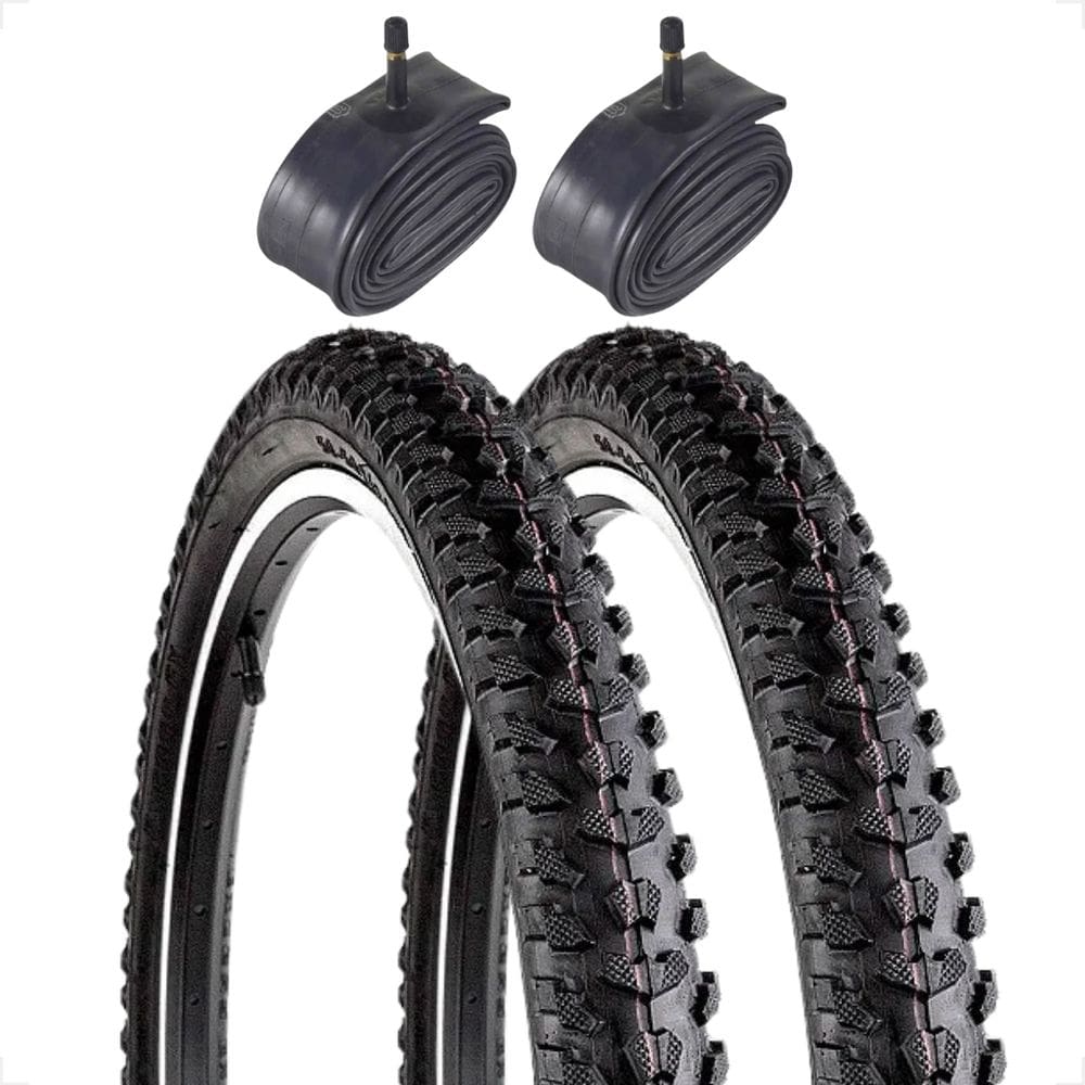 PAR Pneu bicicleta Levorin Excess Ex aro 20 x 1.75 + PAR Camara bico grosso Cravo Trilha bike