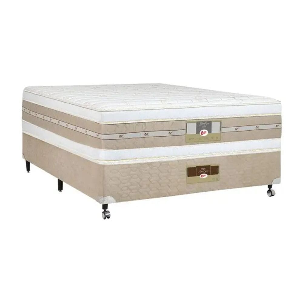 Cama Box Casal Castor Silver Star Air Double Face 138x188x61 + Box Castor