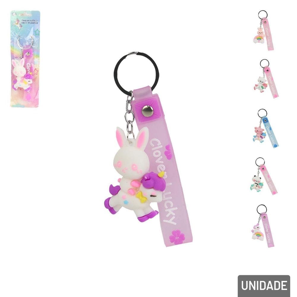Chaveiro de Silicone 13cm Animais diversos - Tudo em Caixa