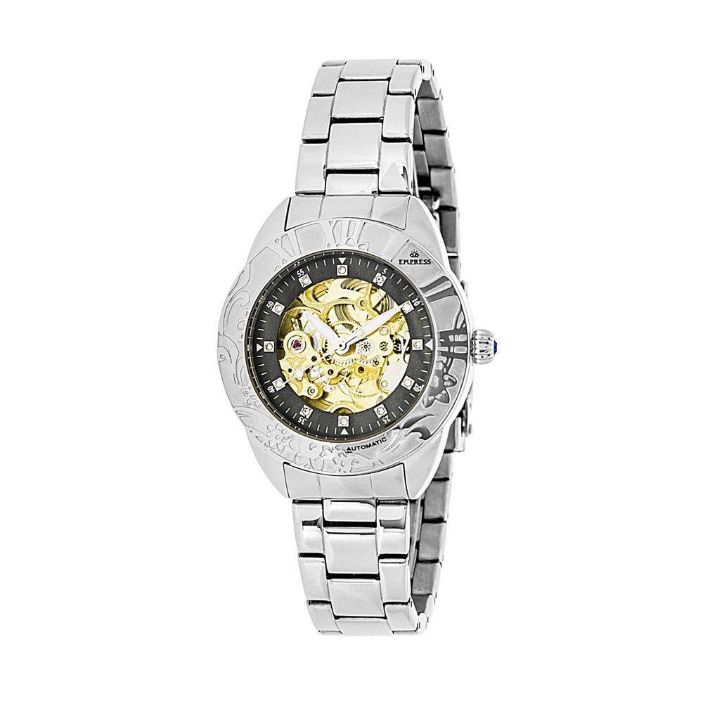 Relógio Empress EMPEM1102 Godiva feminino prateado/preto em aço