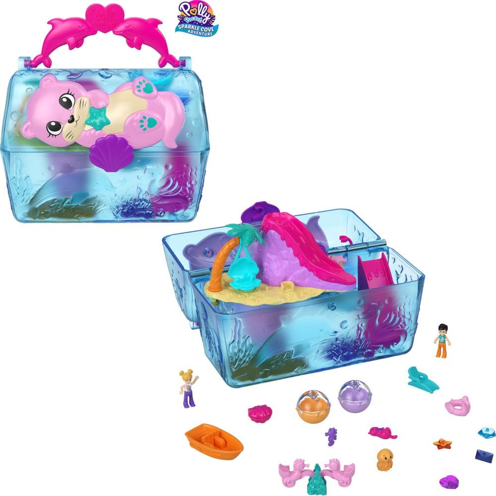 Conjunto de brinquedos Polly Sparkle Cove Adventure com 2 bonecos