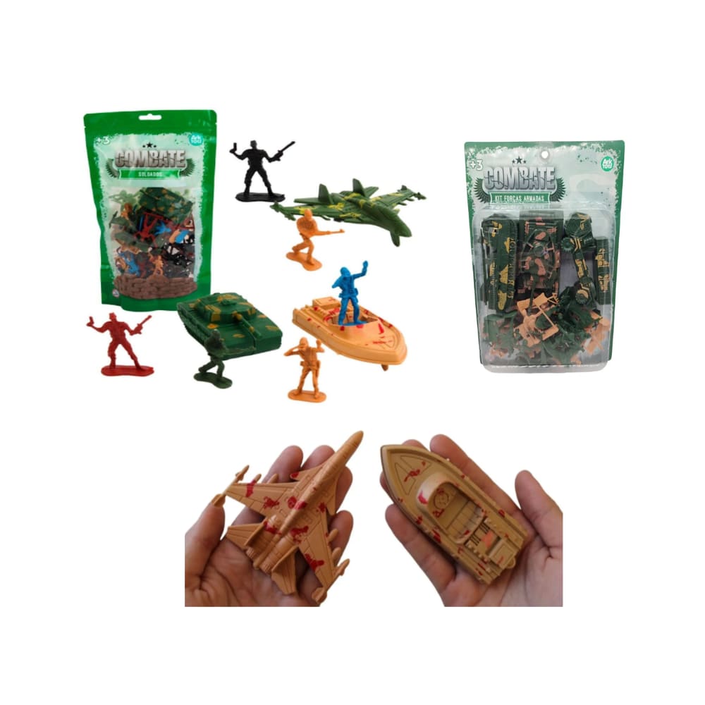 Kit 88 Soldados Brinquedo Exército Miniatura Militar Guerra