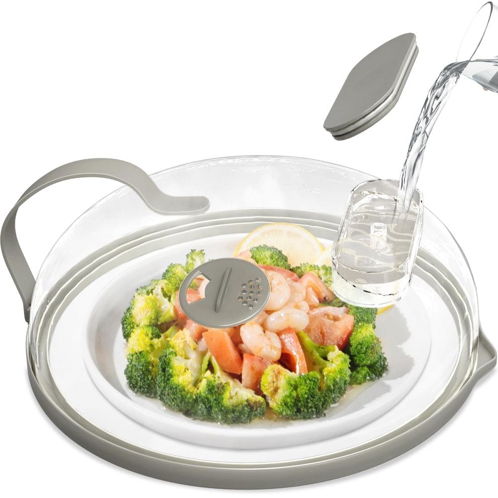 Tampa de respingos de micro-ondas com sistema de vaporização de água 26cm NUTIKAS