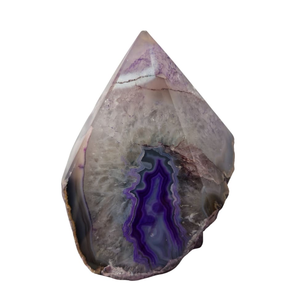 Pedra Natural Ponta Geradora Energia Ágata Roxa 1,2 a 1,3 Kg