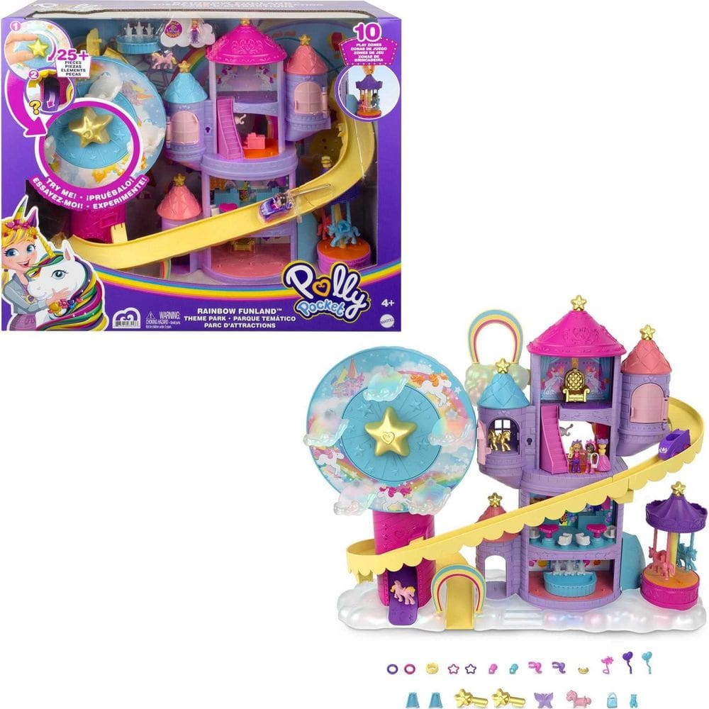 Parque temático Polly Rainbow Funland com 3 atrações e 7 áreas
