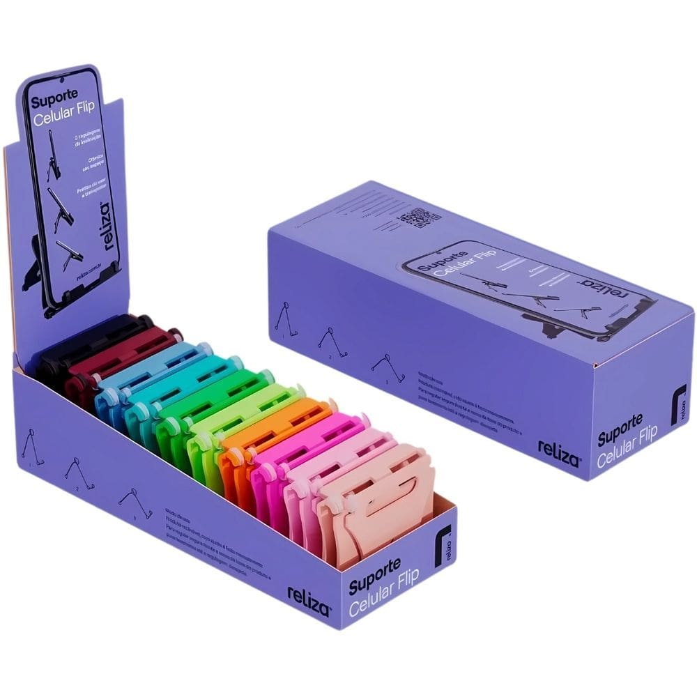 Suporte Dobrável para Celular Flip, Portátil, Leve e Colorido (Cores diversas)