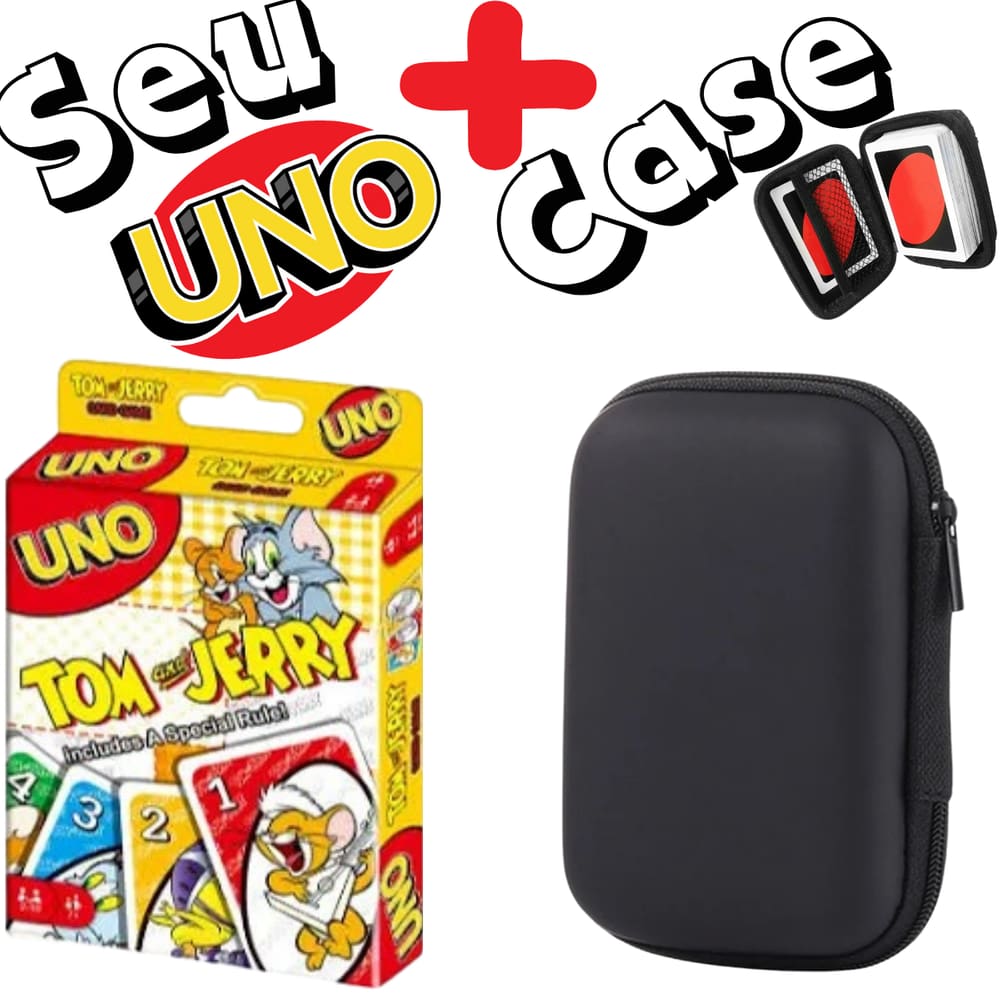 Kit Case + Jogo de Cartas UNO - Tom e Jerry
