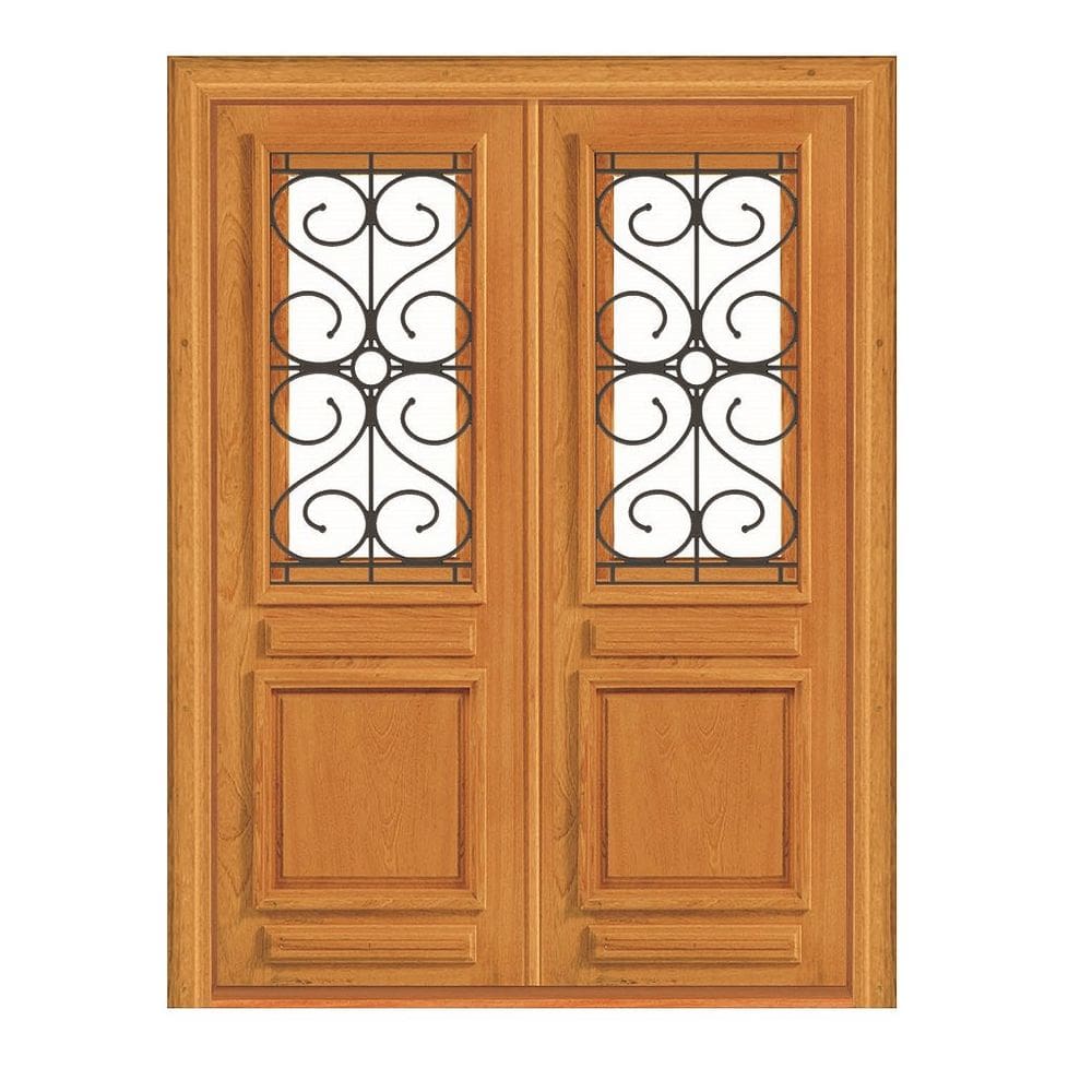 Porta Dupla de Abrir Pampulha II - Ferro e Madeira - Angelim
