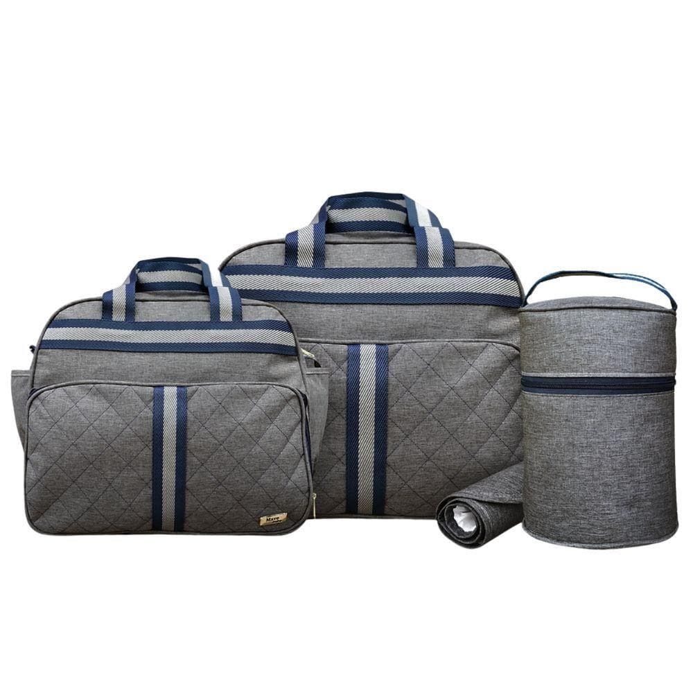 Kit Bolsas Maternidade Baby Soft Premium Cinza E Marinho